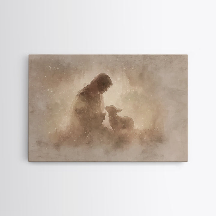 Dawnlight Sanctuary, Framed Canvas Print, Christian Art, Christian Art Canvas, Christian Wall Art, Jesus Painting, Modern Christian Art