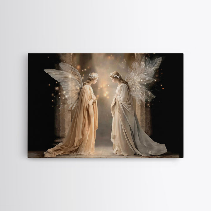 Angelic Reverence | Framed Canvas Print | Christian Art | Christian Art Canvas | Modern Christian Art | Christian Wall Art | Christian Chri
