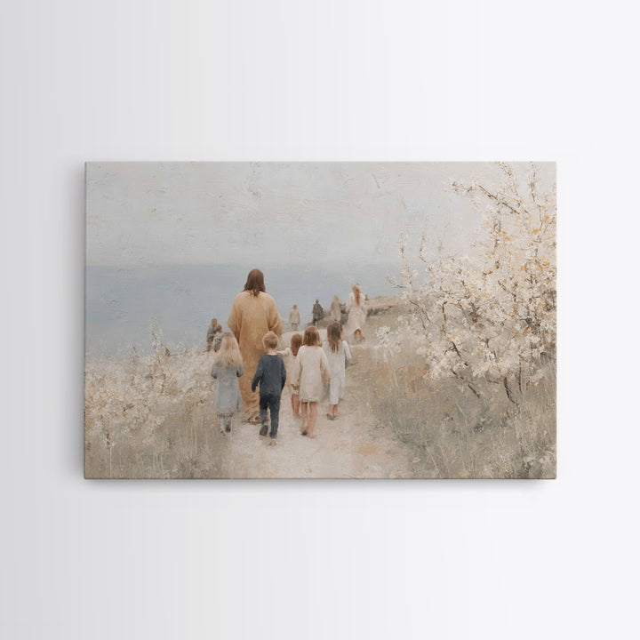 Pastoral Grace – Framed Canvas Print – Christian Wall Art – Jesus Painting – Christian Art Canvas – Christmas Art – Christian Decor