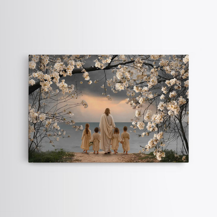 Shepherds Of Light, Framed Canvas Print, Christian Wall Art, Christian Painting, Jesus Canvas Art, Christian Christmas Decor, Large Christi