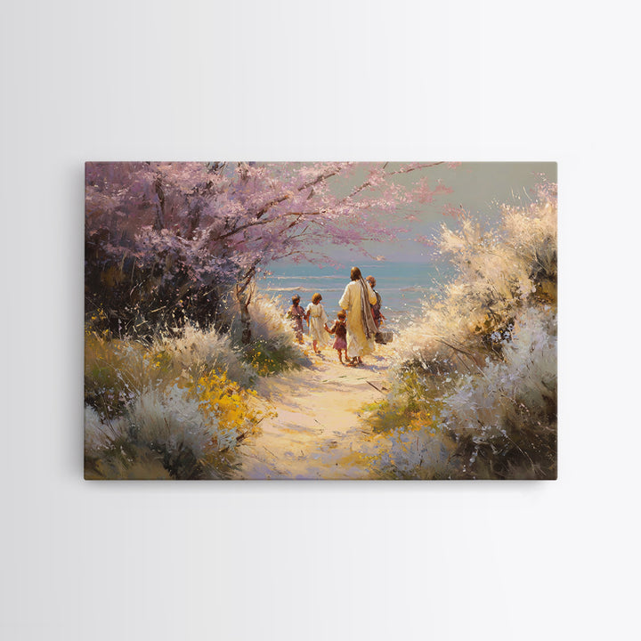 Fields Of Hope | Framed Canvas Print | Christian Paintings | Jesus Wall Art | Christian Art Canvas | Framed Christmas Art | Subtle Christia