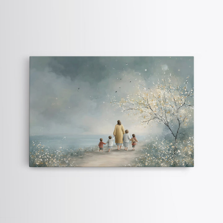 Sacred Stillness – Framed Canvas Print – Christian Wall Art – Jesus Art Print – Large Christian Painting – Christmas Art Work – Christian D