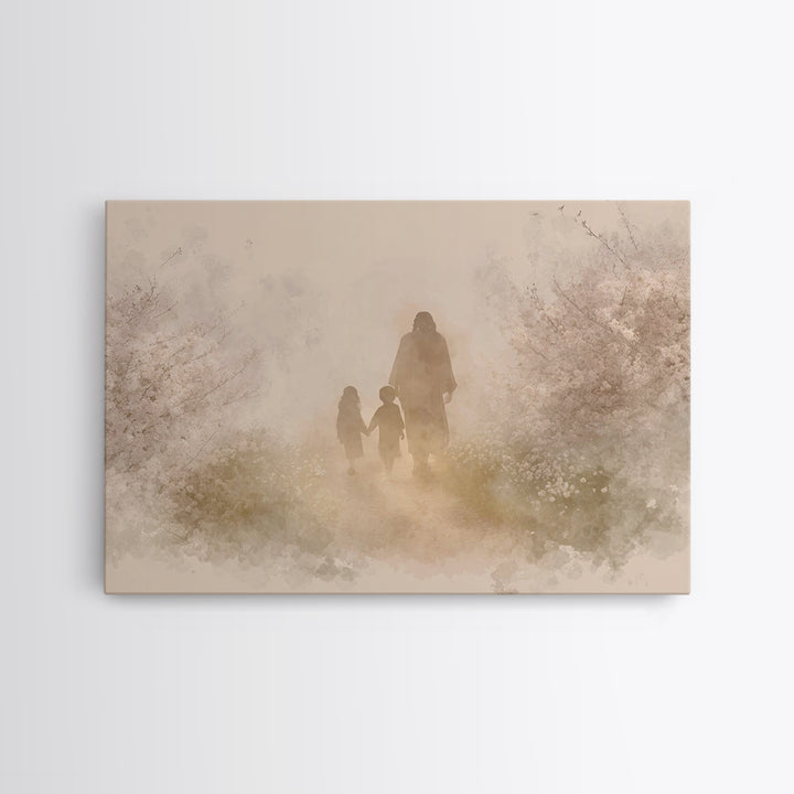 Winter Angel Light | Framed Canvas Print | Christian Wall Art | Christian Art Canvas | Christmas Wall Art | Christian Decorations | Moody C