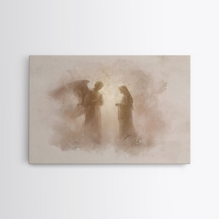 Sacred Encounter, Framed Canvas Print, Christian Wall Art, Subtle Christian Art, Christian Art Canvas, Vintage Christian Art, Christian Chr