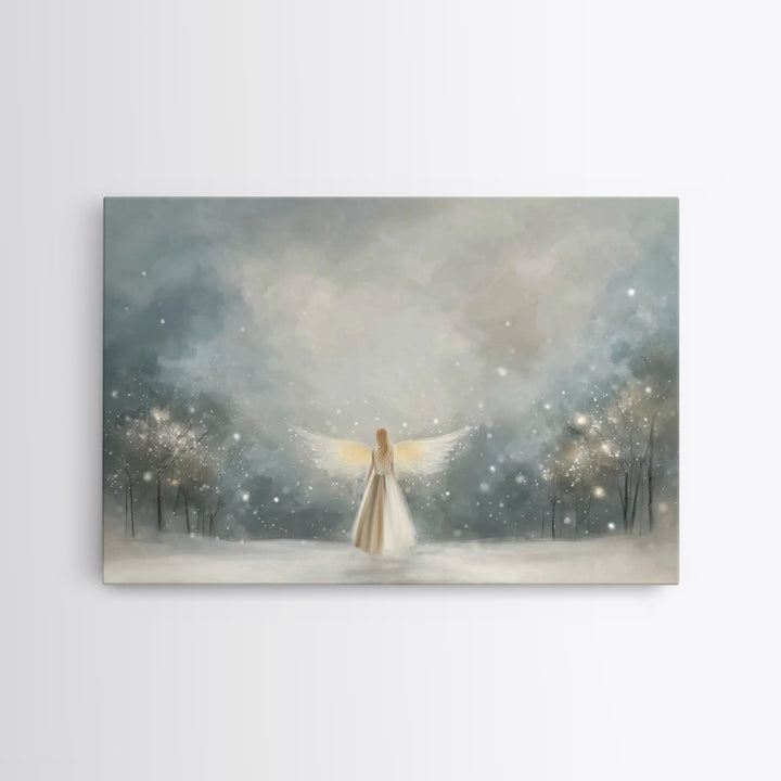 Hilltop Crosslight – Framed Canvas Print – Christian Art – Christian Wall Art – Moody Christian Art – Christian Art Canvas – Christmas Art