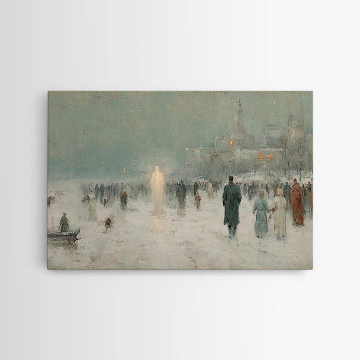 Holy Manger Silence – Framed Canvas Print – Christmas Art – Christian Art Work – Christian Art Canvas – Framed Christmas Art – Christian Ch