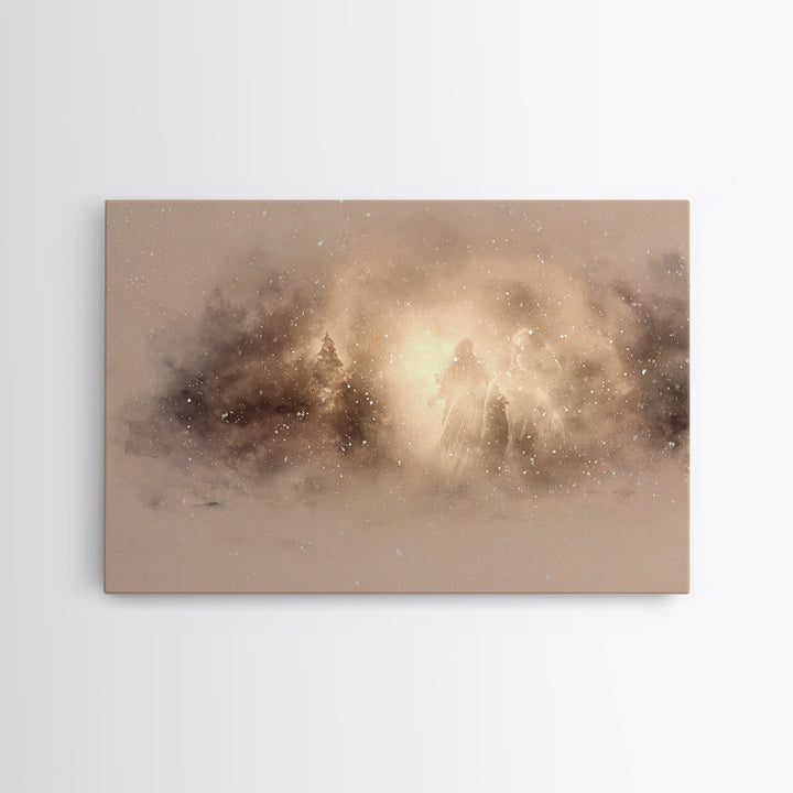 Shepherd Of Peace – Framed Canvas Print – Christian Art – Christian Wall Art – Minimalist Christian Art – Christian Art Print – Christmas A