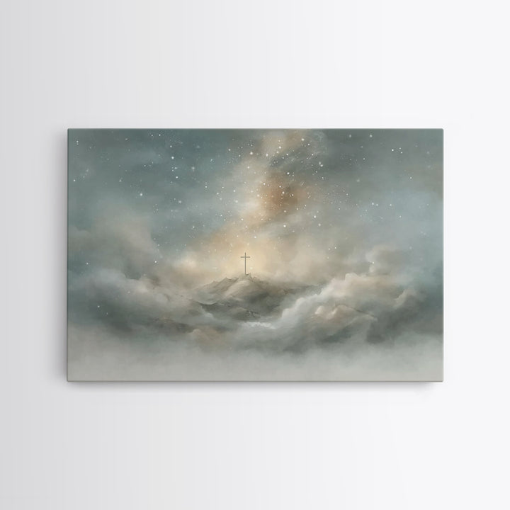Sacred Table Light, Framed Canvas Print, Christian Art Canvas, Christian Painting, Christian Wall Art, Christmas Wall Art, Christian Decor