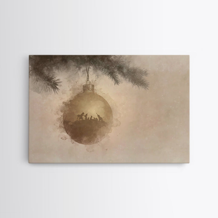 Path Of Redemption, Framed Canvas Print, Christian Wall Art, Christian Christmas Art, Christian Art Canvas