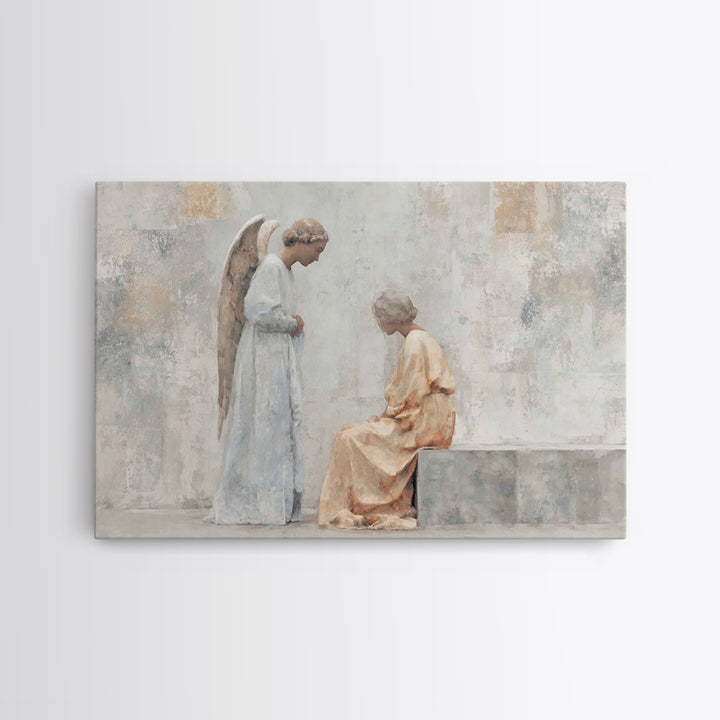 Angel’s Peace, Framed Canvas Print, Christian Art Canvas, Modern Christian Art, Christian Wall Art, Christian Christmas Art, Christian Gift
