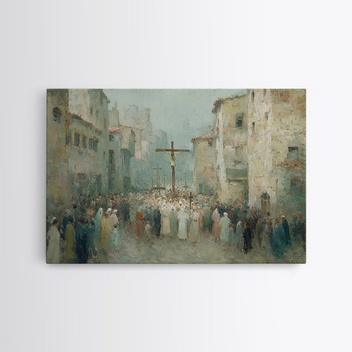 Angelic Assembly | Framed Canvas Print | Christian Art Print | Christian Wall Art | Christian Painting | Christmas Wall Art