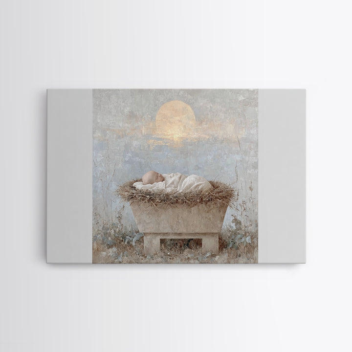 Starry Miracle – Framed Canvas Print – Christmas Art – Christian Christmas Art – Christian Art Canvas – Christmas Wall Art – Framed Christm