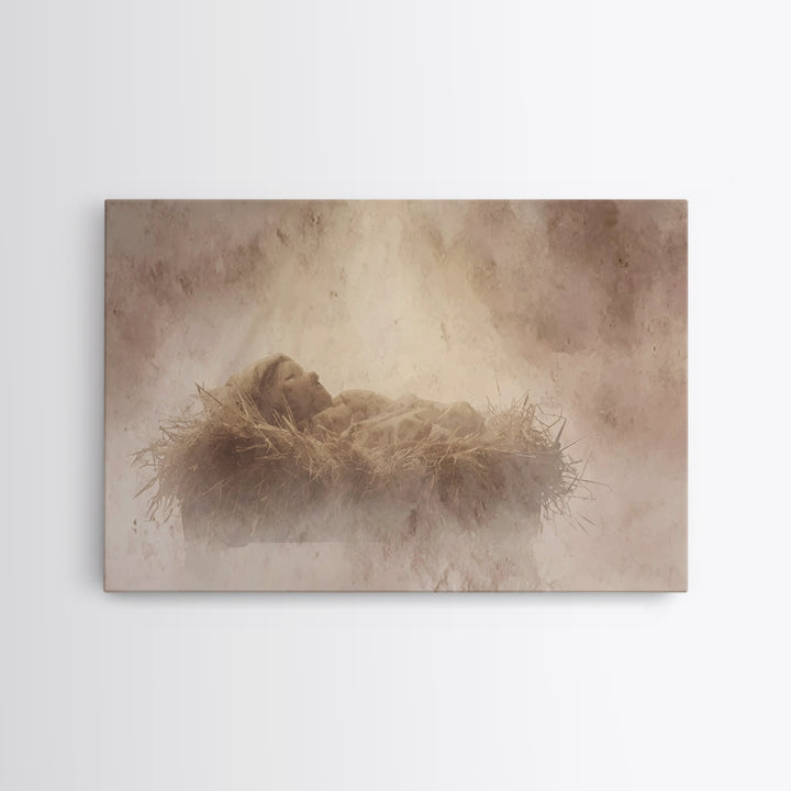 Sacred Nativity | Framed Canvas Print | Christian Art Canvas | Christmas Art | Christian Christmas Art | Christian Wall Art | Framed Christ