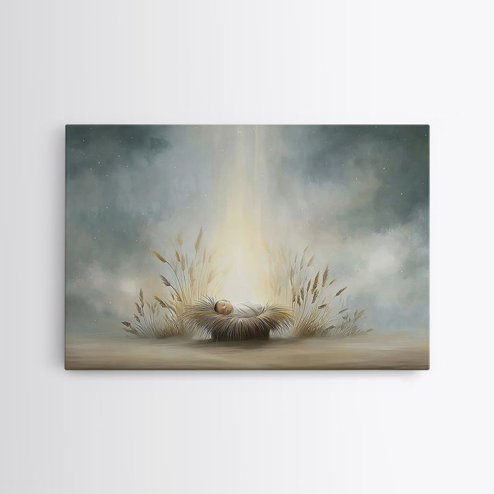 Winter Haven Light – Framed Canvas Print – Christian Wall Art – Christmas Art Prints – Christian Art Canvas – Christian Christmas Art