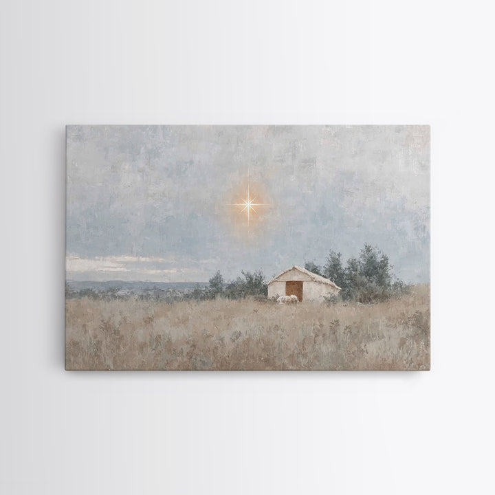 Radiant Snow Chapel, Framed Canvas Print, Christian Wall Art, Framed Christmas Art, Christian Art Painting, Christmas Canvas Wall Art