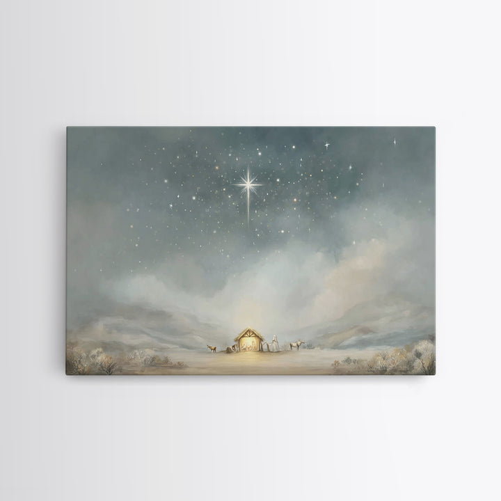 Divine Dawn Silhouette | Framed Canvas Print | Jesus Painting | Christian Wall Art | Moody Christian Art | Christian Art Print
