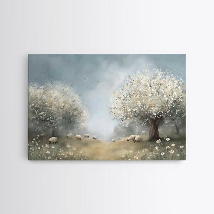 Gentle Meadow Grace, Framed Canvas Print, Christian Wall Art, Subtle Christian Art, Christian Art Canvas, Christian Art Print, Christian De