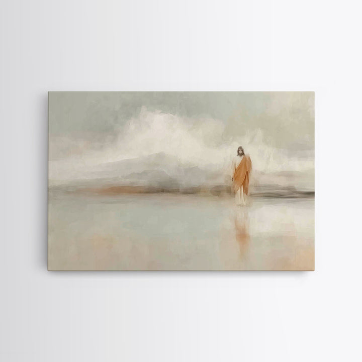 Gentle Bloom Lamb, Framed Canvas Print, Christian Art Painting, Christian Art Canvas, Christian Gift Ideas, Christian Wall Art, Subtle Chri