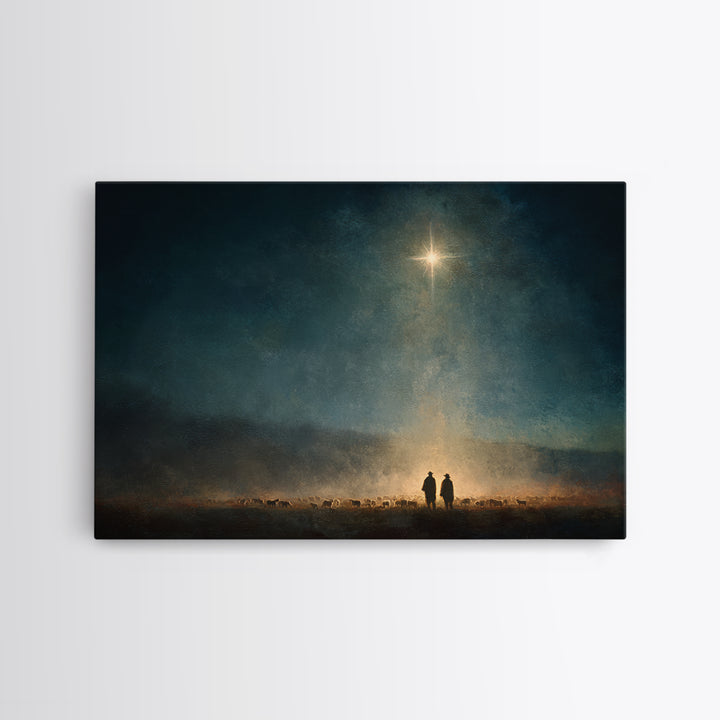 Star Of Hope – Framed Canvas Print – Christian Christmas Art – Christian Wall Art – Moody Christmas Art – Christmas Canvas Wall Art – Chris