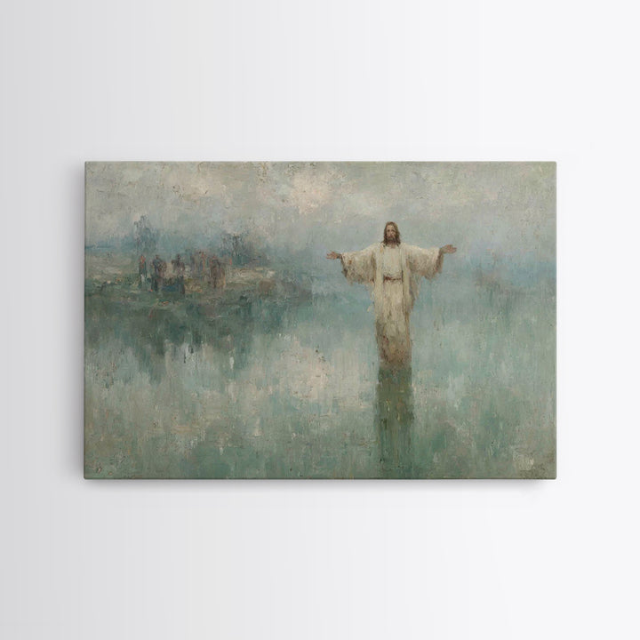 Rose Dawn Promise – Framed Canvas Print – Jesus Painting – Christian Decor – Christian Art Canvas – Christian Wall Art – Christmas Wall Art