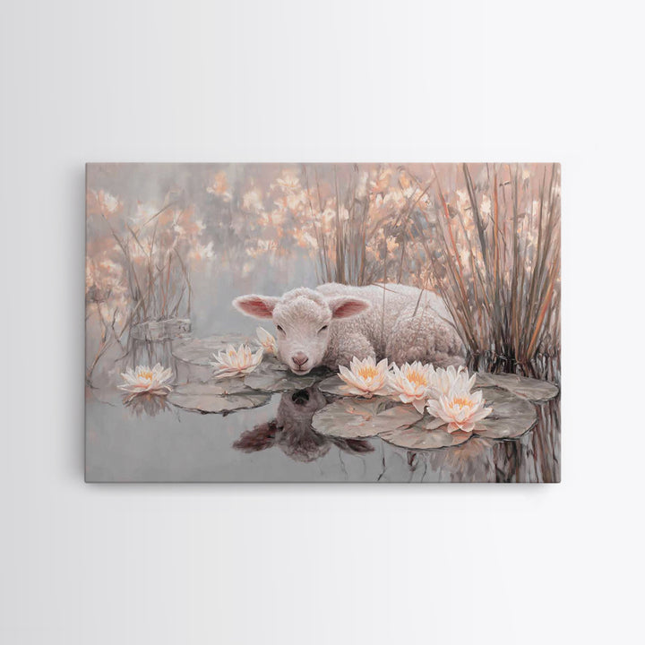 Quiet Shepherd Hope | Framed Canvas Print | Christian Art Canvas | Christian Decor | Christian Wall Art | Jesus Painting | Christmas Wall A