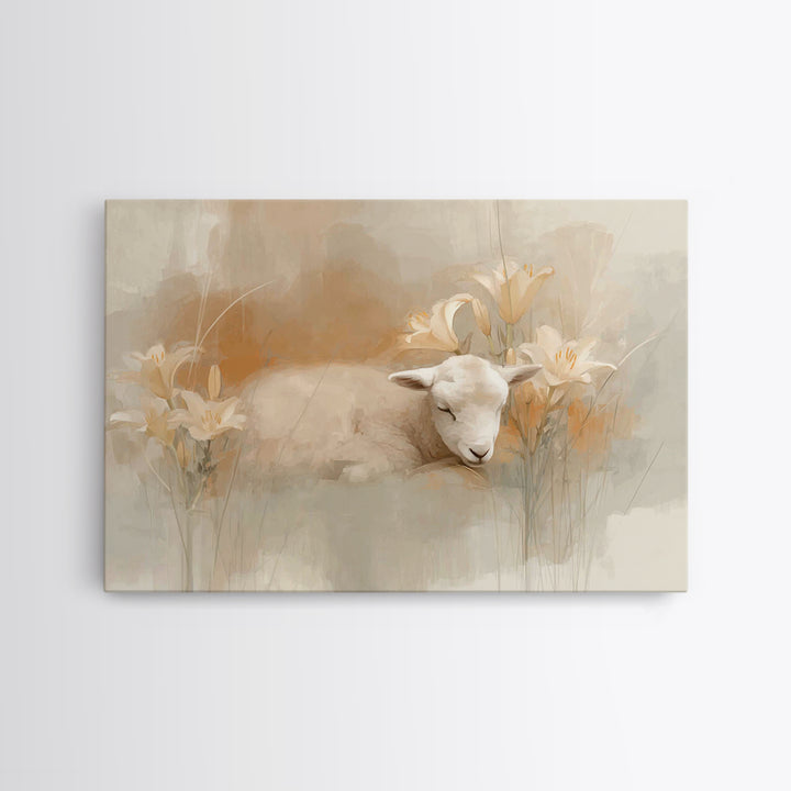 Snowfall Sanctuary Grace, Framed Canvas Print, Christian Art Canvas, Christian Decor, Jesus Painting, Christian Wall Art, Christmas Wall Ar