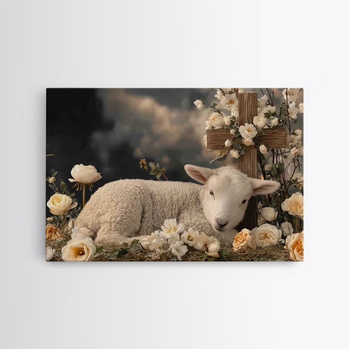 Quiet Meadow Hope, Framed Canvas Print, Christian Wall Art, Christian Art Print, Christian Painting, Modern Christian Art, Christian Christ