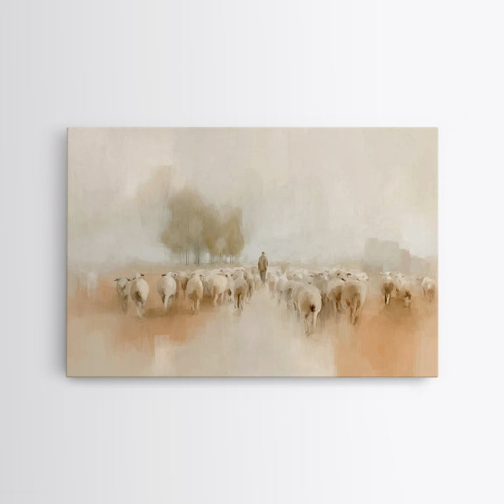 Shepherd’s Path Home, Framed Canvas Print, Christian Art Canvas, Christian Wall Art, Abstract Christian Art, Christian Gift Ideas, Subtle C