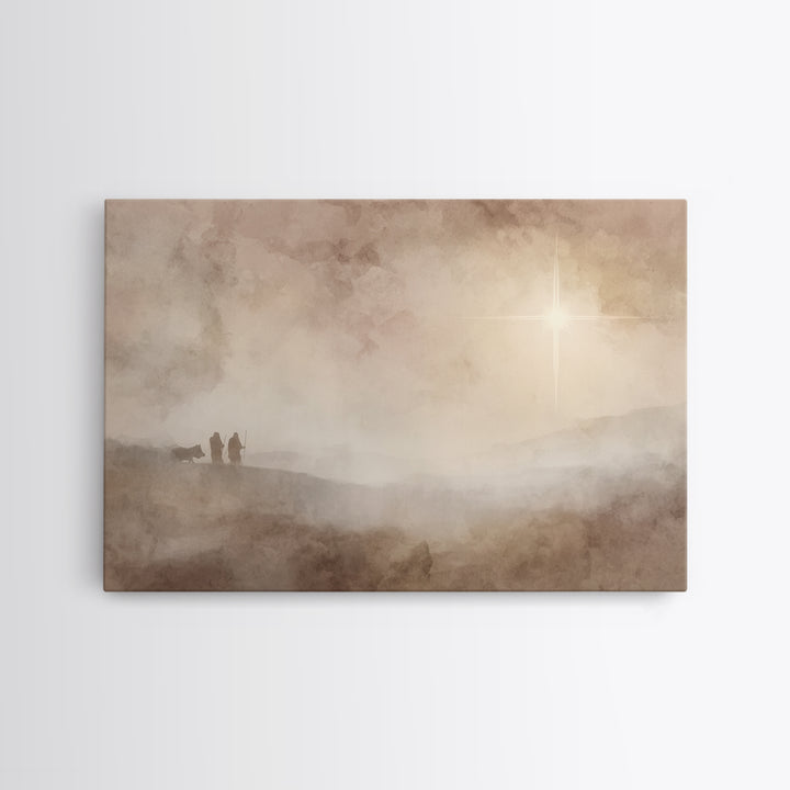 Holy Journey – Framed Canvas Print – Christian Christmas Art – Christian Wall Art – Christmas Art Prints – Modern Christmas Art – Christian