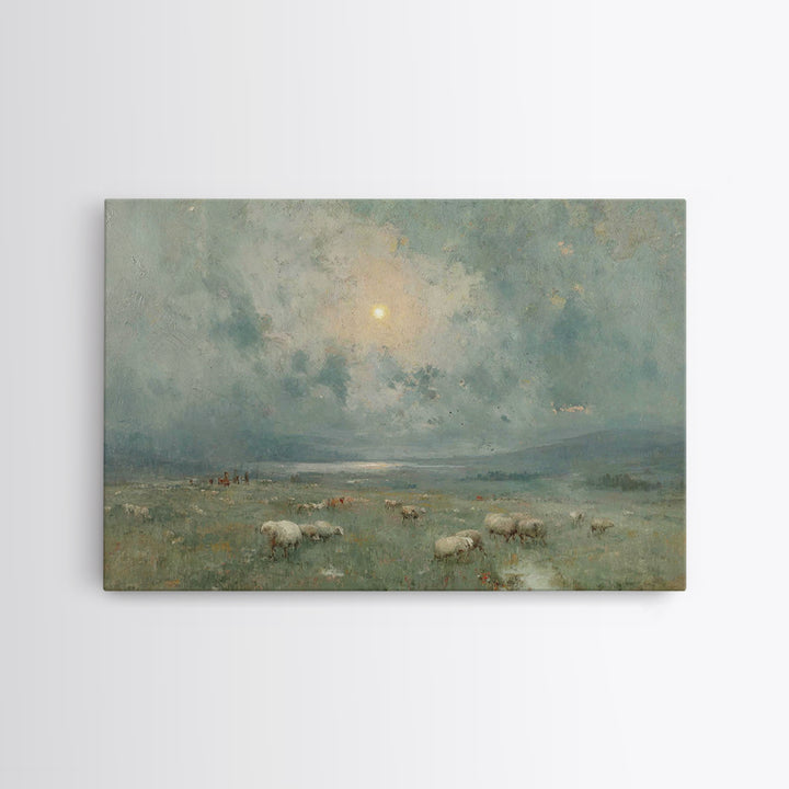 Fields Of Bethlehem | Framed Canvas Print | Christian Christmas Art | Christian Wall Art | Christian Art Canvas | Retro Christmas Art | Chr