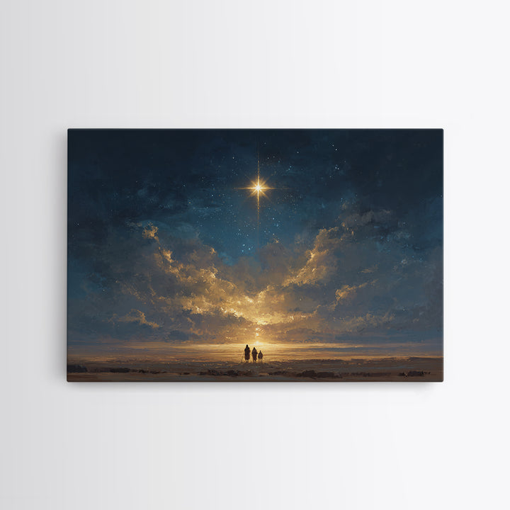 Desert Star Glow | Framed Canvas Print | Christian Christmas Art | Christmas Wall Art | Christian Wall Art | Christian Art Canvas | Christi