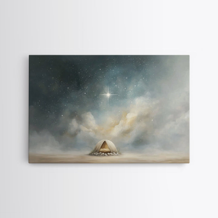 Warm Christmas Gathering – Framed Canvas Print – Christian Wall Art – Christian Art Canvas – Christmas Art – Christian Christmas Art – Jesu