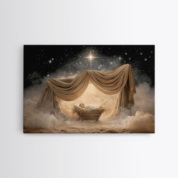 Divine Star Promise | Framed Canvas Print | Christian Art Canvas | Christian Wall Art | Christmas Art | Christian Christmas Art | Jesus Pai
