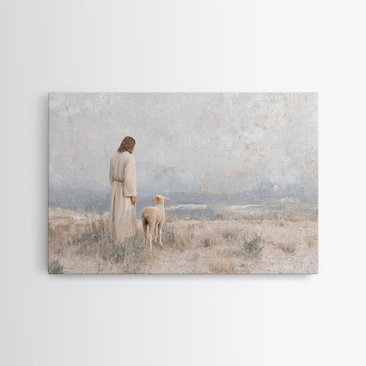 Pasture Of Mercy – Framed Canvas Print – Christian Paintings – Christian Gift Ideas – Moody Christian Art – Christian Art Canvas