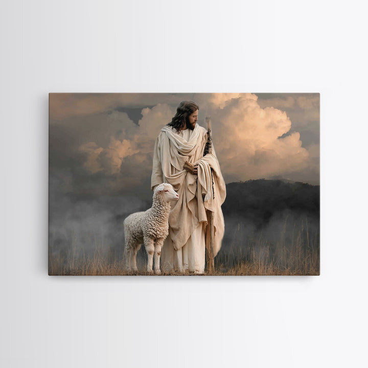 Still Fields Grace – Framed Canvas Print – Christian Art Work – Jesus Canvas Art – Minimalist Christian Art – Unique Christian Art
