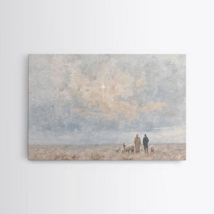 Star Of Hope – Framed Canvas Print – Christian Art Canvas – Christian Christmas Art – Christian Wall Art – Minimalist Christian Art