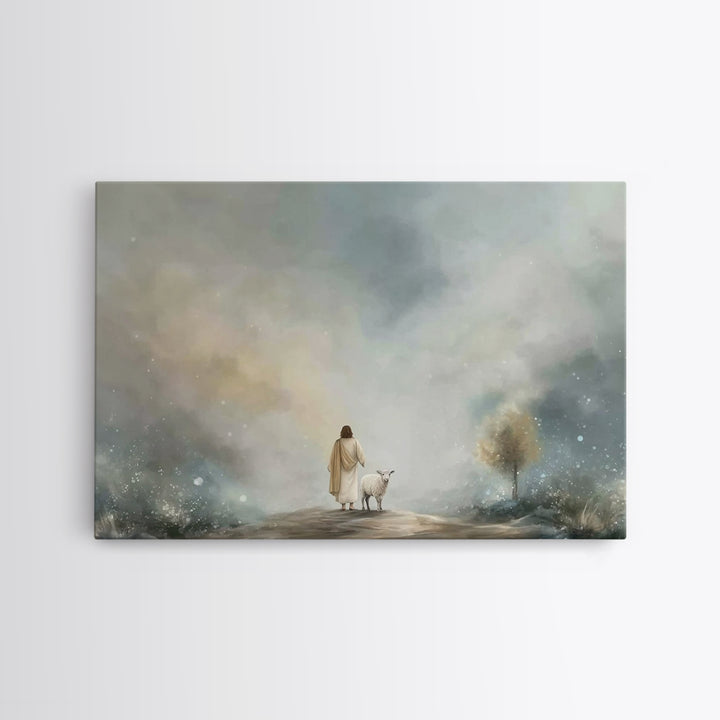Shepherds Of Light – Framed Canvas Print – Christian Wall Art – Jesus Painting – Christian Art Canvas – Christian Decor – Christmas Art