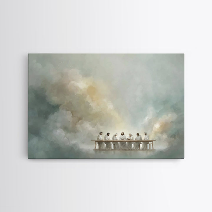 Clouds Of Communion, Framed Canvas Print, Christian Art Work, Jesus Painting, Large Christian Painting, Christian Christmas Decor, Christia