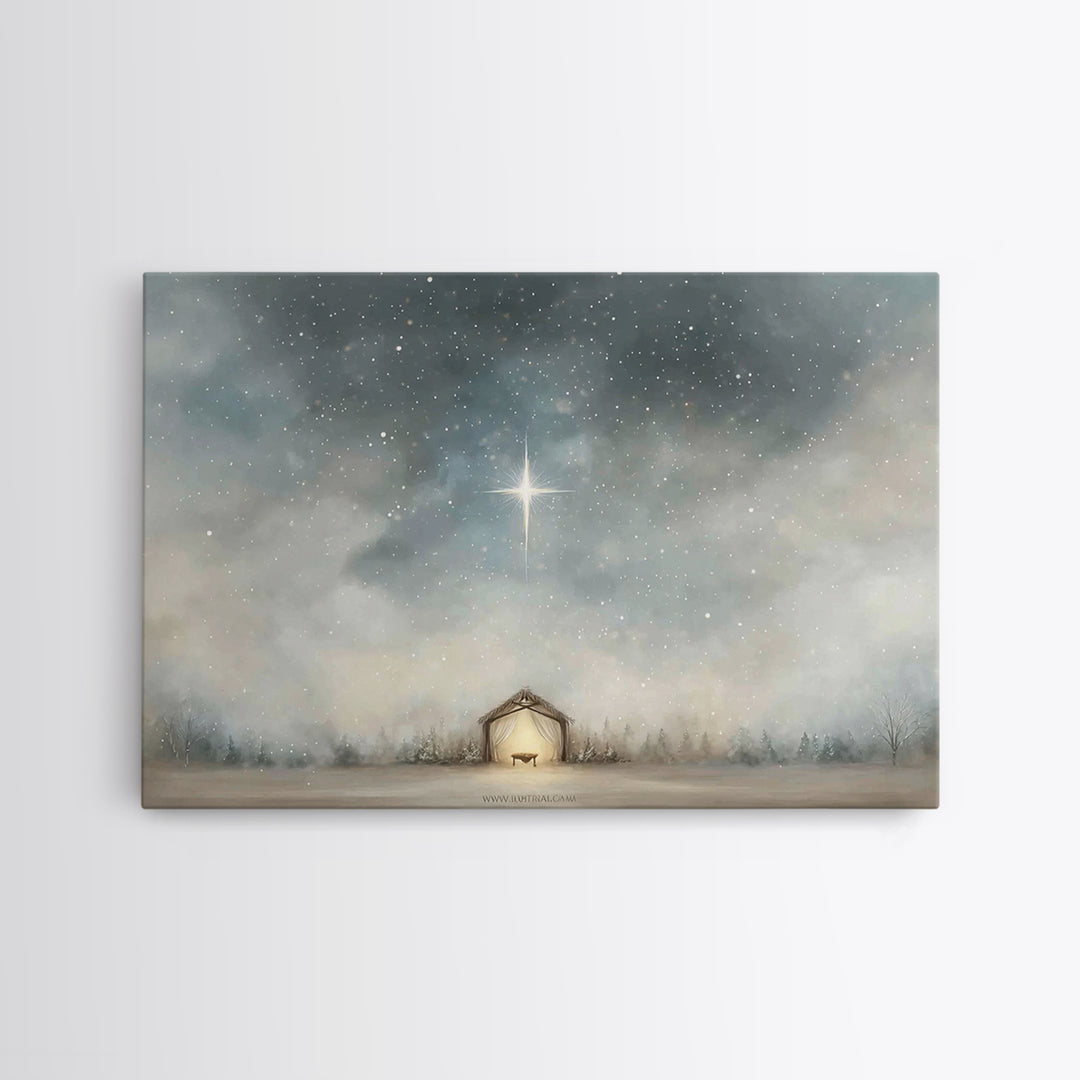 Star of Peace, Framed Canvas Print, Christian Art Canvas, Christian Wall Art, Jesus Christmas Art, Christmas Art Prints, Christian Christma
