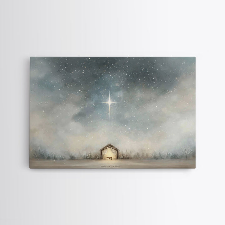 Star of Peace, Framed Canvas Print, Christian Art Canvas, Christian Wall Art, Jesus Christmas Art, Christmas Art Prints, Christian Christma