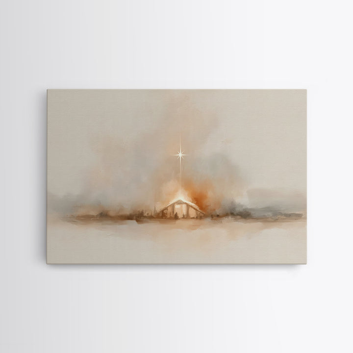 Heavenly Night – Framed Canvas Print – Christian Wall Art – Christmas Art – Christian Art Canvas – Jesus Christmas Art – Christian Gift