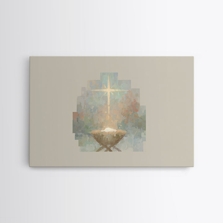 Sacred Dawn | Framed Canvas Print | Christian Art Canvas | Christmas Wall Art | Jesus Painting | Christian Christmas Art | Christian Home D