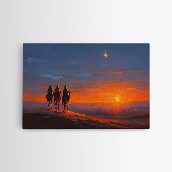 Bethlehem Journey – Framed Canvas Print – Christian Art Canvas – Christian Art – Christian Christmas Art – Christmas Wall Art – Subtle Chri