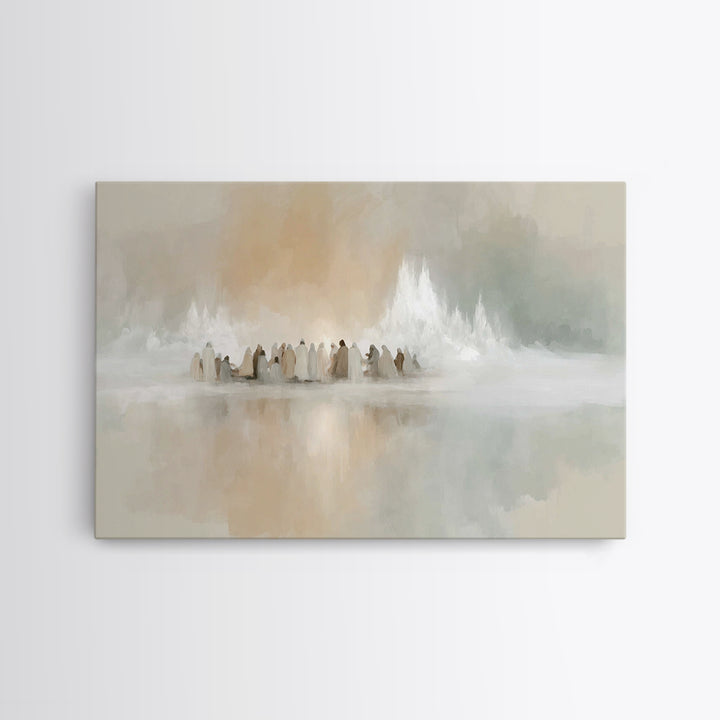 Gathered In Light | Framed Canvas Print | Christian Art Canvas | Christmas Art | Christian Wall Art | Jesus Christmas Art | Christian Decor