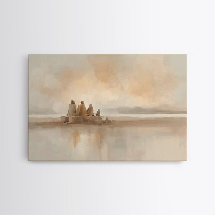 Sacred Shorelight – Framed Canvas Print – Christian Art Canvas – Christian Christmas Art – Christmas Wall Art – Jesus Painting – Christian