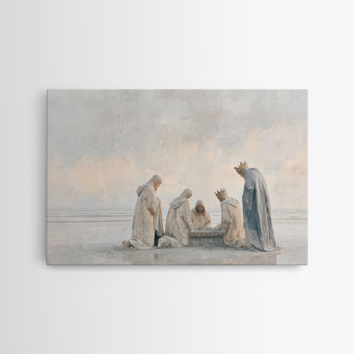 Quiet Devotion – Framed Canvas Print – Christian Wall Art – Christian Art Canvas – Christmas Art – Jesus Christmas Art – Christian Christma