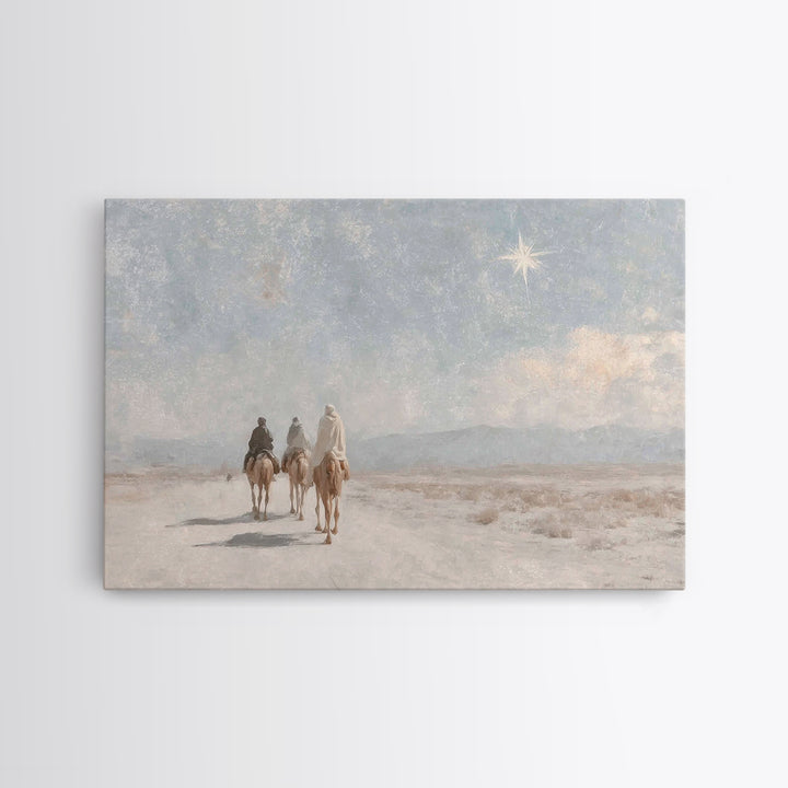 Holy Star Path – Framed Canvas Print – Christian Christmas Art – Christian Art – Christian Art Canvas – Vintage Christmas Art – Christmas W