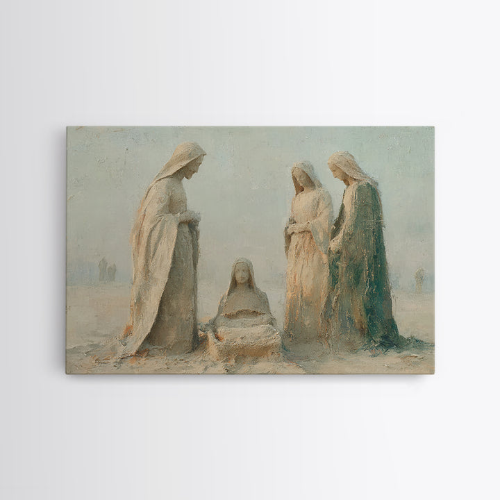 Humble Adoration, Framed Canvas Print, Christian Art Canvas, Christian Wall Art, Jesus Christmas Art, Christmas Art Work, Christian Gift Id