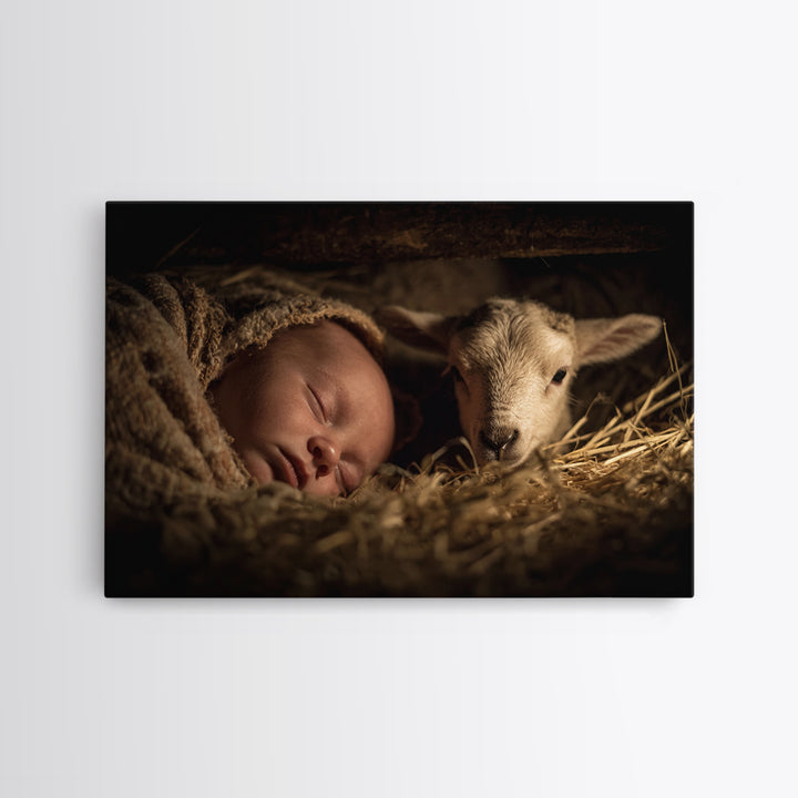 Silent Nativity – Framed Canvas Print – Christian Art Canvas – Christian Wall Art – Christmas Wall Art – Christian Art – Jesus Painting