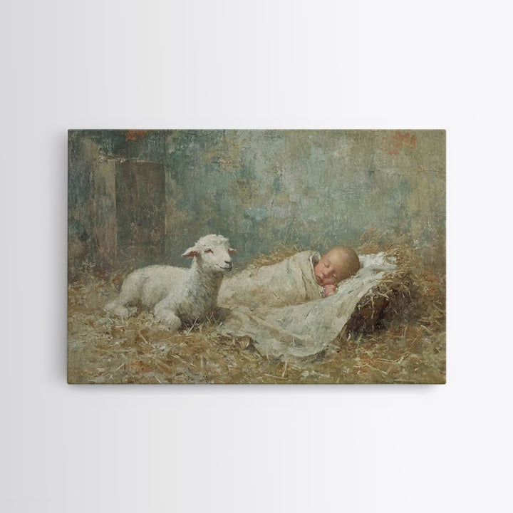 Holy Night Peace – Framed Canvas Print – Jesus Painting – Christian Wall Art – Christian Art Canvas – Christian Art – Christmas Wall Art